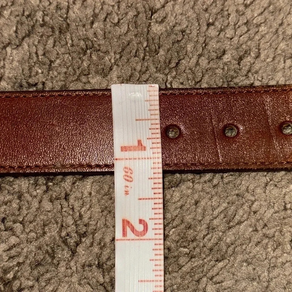 Brighton 1991 Brown Leather Belt with Silver Piece Accents Size Medium main image 5